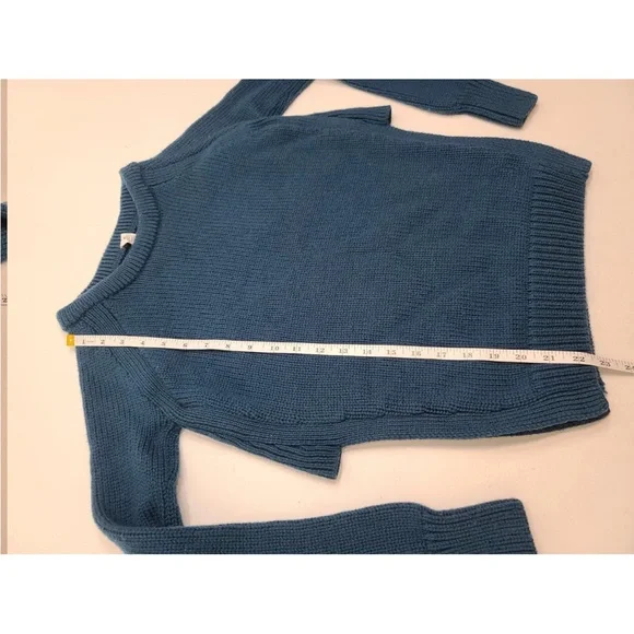 Lululemon Yin To You Sweater Alberta Lake Blue Side Slits 100% Wool Size 4 Women - Picture 6 of 6